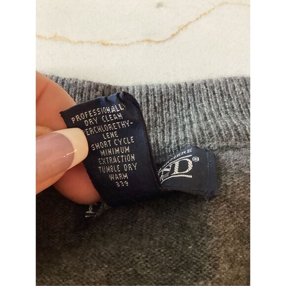 Lands End Womens 100% Cashmere Vest Sz L Gray Pockets - Picture 4 of 6